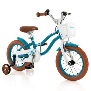 Costway 18'' Kids Bike Toddler Bicycle with Training Wheel Kickstand for 4-8 Years Old Purple/Pink/Turquoise/Blue/Beige/Green - 1 of 4