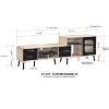 Kings Brand Furniture Nathan TV Stand – Oak and Black Entertainment Center with Storage Drawers, Modern Media Console, Living Room Cabinet - 3 of 4