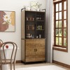 Famapy 31.5"W Brown Standard Baker's Rack with Storage Shelves Modern Pantry Cabinet - 3 of 4