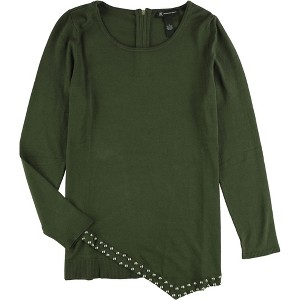 I.N.C International Concepts Womens Studded Asymmetrical Knit Sweater, Green, Large - 1 of 1