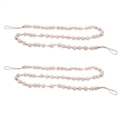 Wood Beaded String Garland (Set of 2)