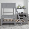 Twin Over Full Bunk Bed with Built-In Desk and Storage Drawers, Solid Wood Frame, Space-Saving Design for Kids or Teens - 4 of 4