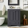 KWPZQEB 24'' Bathroom Vanity with Ceramic Sink, Modern Bathroom Vanity Cabinet with Drawer & Adjustable Shelf, Wooden Cabinet for Bathroom - 3 of 4
