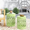 CAVINAS Outdoor Patio End Tables of 2, Decorative Garden Stool for Indoor Outdoor Heavy Duty Metal Frame Accent Table Modern End Table, Yellow - 2 of 4