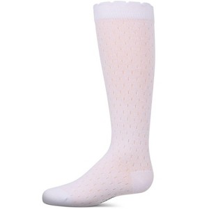 Memoi Girls Pointelle Soft Stretch Cotton Knee Socks - 1 of 3
