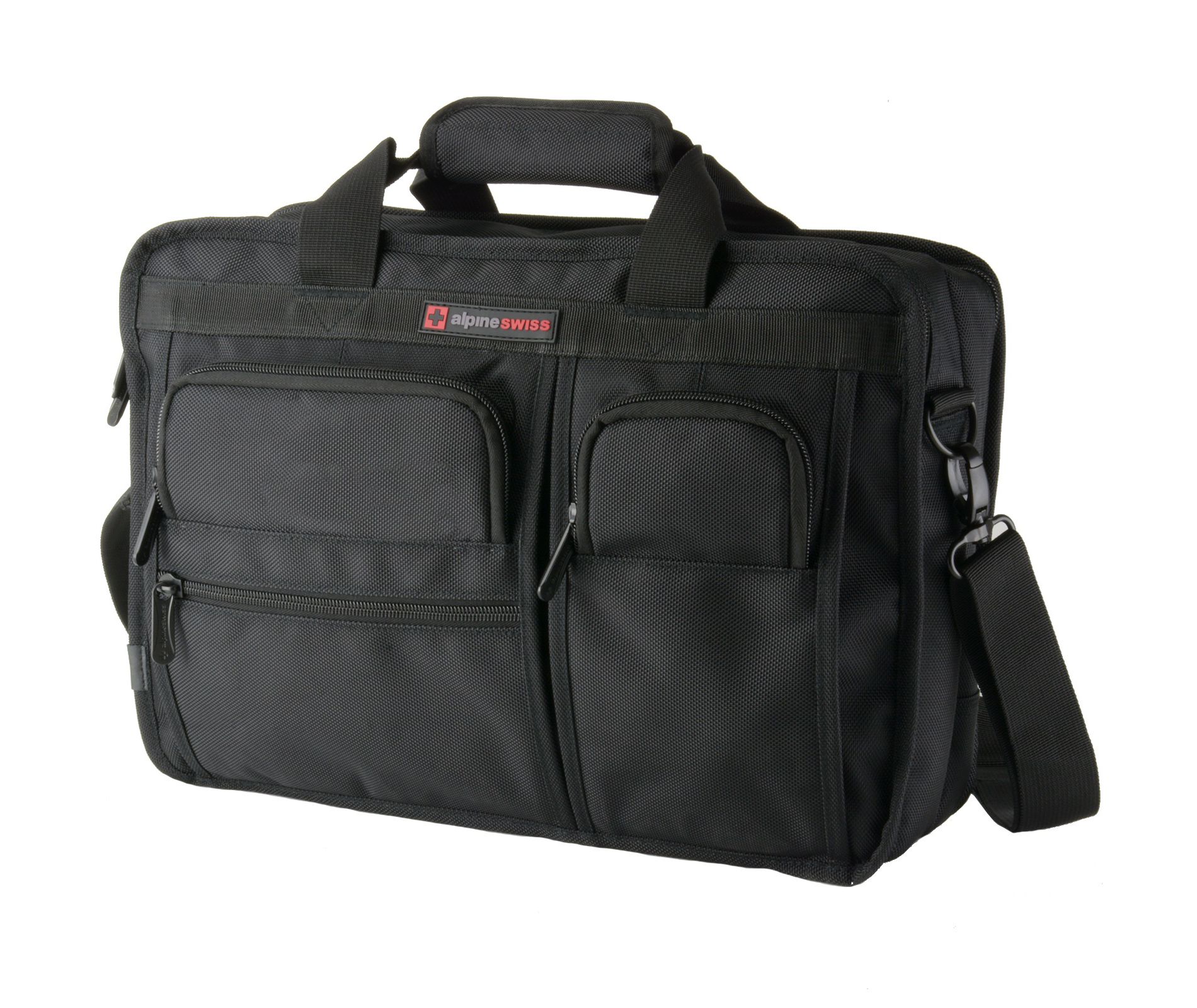 Alpine Swiss Conrad Messenger Bag 15.6 Inch Laptop Briefcase with Tablet Sleeve