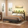 Aheaplus Platform Bed Frame with Charged Station and LED Lights - 3 of 4