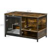 Furniture Style Cat Kennel with Cushion,Indoor Dog Crate End Table with Sliding Doors And Storage–LAOTIES - 2 of 4
