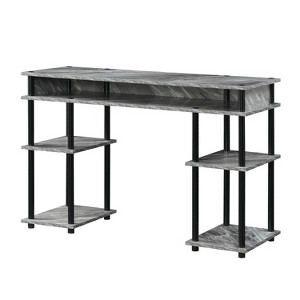 HomeStock Oxford Desk, 42-inch, Clear Glass/Chrome (136075GLCRO) - 1 of 4