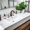 WOWOW 8 in. Widespread Double Handle Gooseneck Bathroom Faucet with Pop-up Drain in Matte Black - 2 of 4