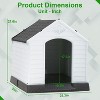 FDW 28/32/39 Inch Spacious Plastic Dog House Dog Kennel with Ventilated Roof Removable Tray - 2 of 4