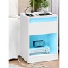 Nightstand with Charging Station, Bedside Table with Drawer, Modern Side End Adjustable LED Lights, 2 AC Outlets, 2 USB Ports for Bedroom - 3 of 4