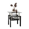 NicBex Modern Tempered Glass Square Coffee Table with Storage Shelf,Side Table with Metal Legs,Center Table for Living Room - 3 of 4