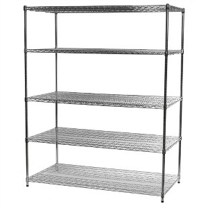 Shelving.com Chrome Wire Shelving with 5 Tier Shelves - - 1 of 2