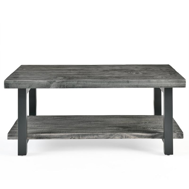 42&#34; Pomona Metal and Reclaimed Wood Coffee Table Slate Gray - Alaterre Furniture, 6 of 13