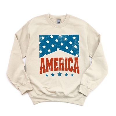 Simply Sage Market Women's Graphic Sweatshirt America Varsity Stars