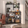 Aheaplus Kitchen Storage Shelf with Hooks, Coffee Bar Station with Power Outlets & LED Light, Bakers Rack with Pull-Out Basket - 2 of 4