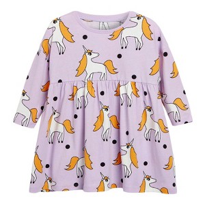 MyKids-Usa Baby Girl Unicorn Pattern Long Sleeves New Style Dress In Autumn Wearing Outfits - 1 of 3