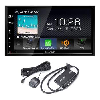 Kenwood DMX709S MultiMedia Receiver (No CD) Compatible w/ Apple CarPlay & Android Auto w/ a Sirius XM SXV300v1 Tuner Kit for Satellite Radio