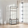Coat Rack, Hall Tree with Shoe Bench , Entryway Bench with Coat Rack, 4-in-1, with 9 Removable Hooks, a Hanging Rod, 13.3 x 33.1 x 72.1 Inches - 3 of 4