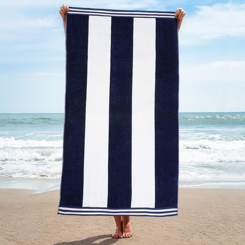 Cabana Stripe Oversized Cotton Beach Towel by Blue Nile Mills, 2 of 10