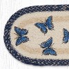 Earth Rugs Blue Swallowtail Stair Rug – Hand-Stenciled Butterfly Design on Oval Jute - 3 of 3