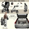 Kinder King Cozi 2 Convertible Baby Stroller, Folding High Landscape Infant Carriage, Adjustable Canopy, Diaper Bag, Anti-Shock - 3 of 4