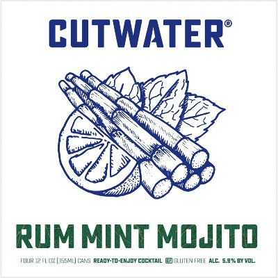 Cutwater Rum Mint Mojito Cocktail - 4pk/355ml Cans