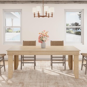 Farmhouse Dining Table for 8 Person, 71" Long  Wood Kitchen Tables, Wooden Sturdy Frame, Rustic Large Rectangular Dinner Table,Natural - 1 of 4