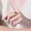 Guili Elegant Sterling Silver 14K Gold-Plated Bypass Ring with Emerald Cubic Zirconia for a Chic, Timeless Sparkle. Green or Blue, Sizes 6-8. - 3 of 3
