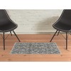 HomeRoots 2' X 3' Ivory Gray And Taupe Abstract Power Loom Distressed Area Rug With Fringe - 2 of 4