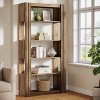 Lantine 5-Tier Open Bookshelf, 70.8-Inch Tall Bookcase, Floor Standing Wood Display Storage Shelves for Home Office, Living Room - 2 of 4