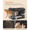 36-Inch Collapsible Dog Crate, Portable Pet Carrier with 4 Mesh Doors & Safety Zippers, Water-Resistant Soft Kennel for Large Dogs, Ink Black - 4 of 4