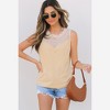 Amaryllis Women’s Sleeveless Mesh Yoke Top Fitted Lightweight Casual Blouse Sheer Panel Detail - 4 of 4