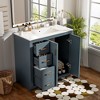 Kumasinova 30"/36" Bathroom Vanity with Ceramic Sink,Bathroom Storage Cabinet with Solid Wood Frame & 3 Drawers,Freestanding Vanity for Bathroom - 2 of 4