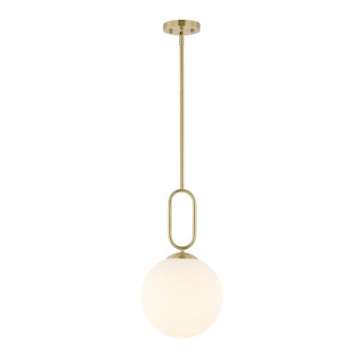 Danva Art Deco Inspired Brass & Glass Globe Pendant Light