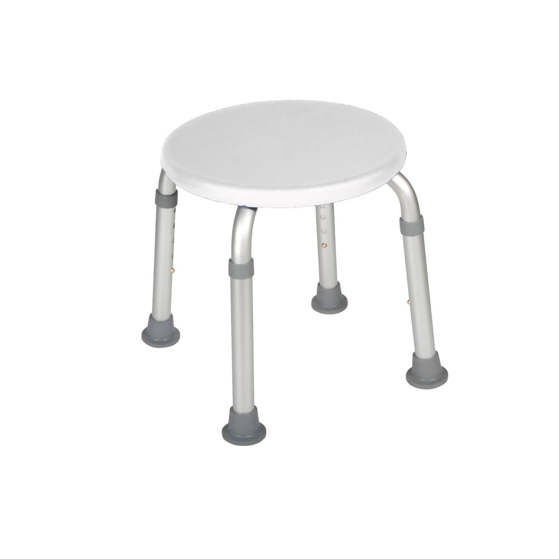 Drive Medical Adjustable Height Bath Stool - Plastic Shower Seat - White