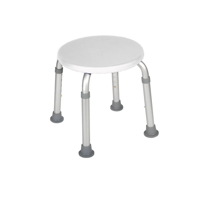 Drive Medical Adjustable Height Bath Stool, White, 1 of 5