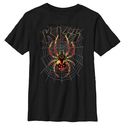 Boy's Kiss Spider Web T-shirt - Black - Medium : Target