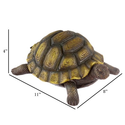 Nature Spring Green and Brown Resin Turtle Garden Statue