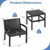 Costway 3 Piece Patio Furniture Set with 2 Modern Rattan Armchair & 25" Squire Side Table Black/Gray - 3 of 4