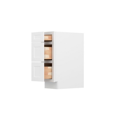 HOMLUX Easy-DIY Shaker White Ready to Assemble Drawer Base Kitchen Cabinet With 3-Drawers