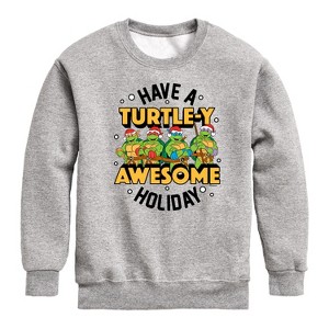 Boys' - Teenage Mutant Ninja Turtles - Turtley Awesome Group Graphic Long Sleeve Fleece Sweatshirt - 1 of 4