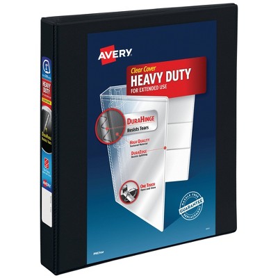 Avery 1" 220 Sheet Heavy Duty Nonstick View Ring Binder Black