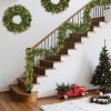 Battery Operated Christmas Garland & Wreath Set with Lights, 6-Piece Prelit Decor with Pinecones for Front Door Mantle Stairs Fireplace, Green - 4 of 4