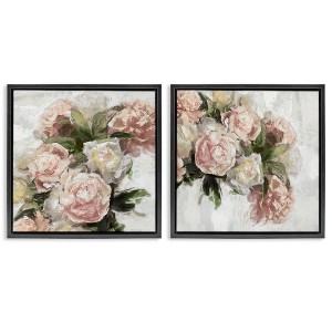 Stupell Industries Traditional Peony Blossoms Arrangement 2pc Floating Frame Art Set - 1 of 4