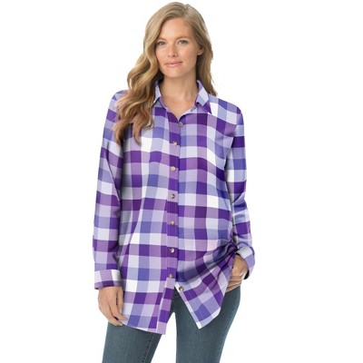 Woman Within Plus Size Classic Flannel Shirt