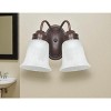 Sunset Lighting 2-Light Wall Sconce,  Faux Alabaster Glass, Rubbed Bronze Finish - 2 of 3