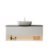GDFStudio Modern 48" Bathroom Vanity with Sintered Stone Countertop and LED Open Shelving - 4 of 4