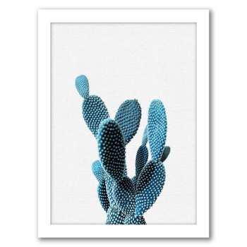 Americanflat Botanical Minimalist Blue Cactus By Nuada Framed Print Wall Art